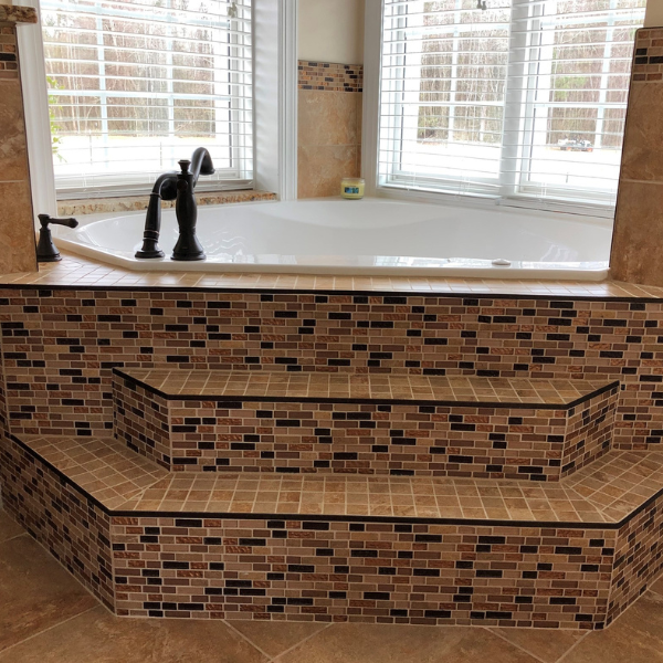 Custom tile fireplace surround in Fayetteville NC home